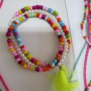Clearence Sakes! Set of 3 Pcs Neon Necklace, Earrings and Bracelets Set